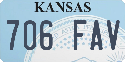 KS license plate 706FAV