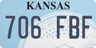 KS license plate 706FBF