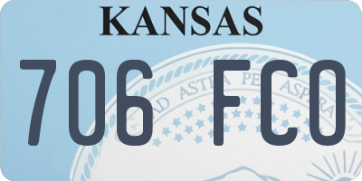 KS license plate 706FCO