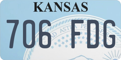 KS license plate 706FDG