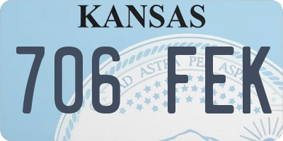 KS license plate 706FEK