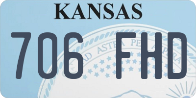 KS license plate 706FHD