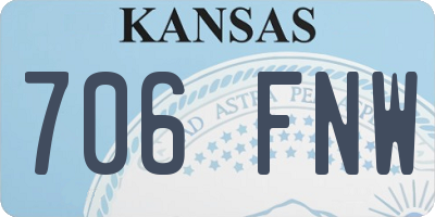 KS license plate 706FNW