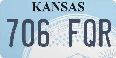 KS license plate 706FQR