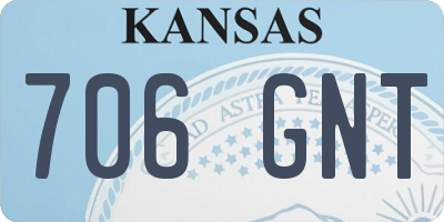 KS license plate 706GNT