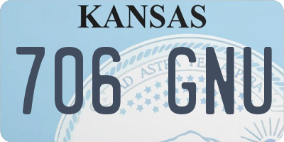 KS license plate 706GNU