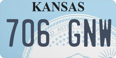 KS license plate 706GNW