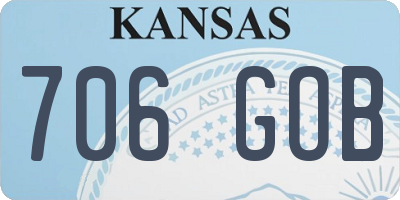 KS license plate 706GOB
