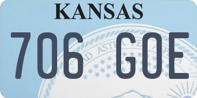 KS license plate 706GOE
