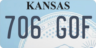 KS license plate 706GOF
