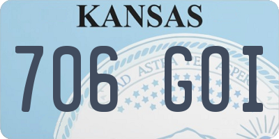 KS license plate 706GOI