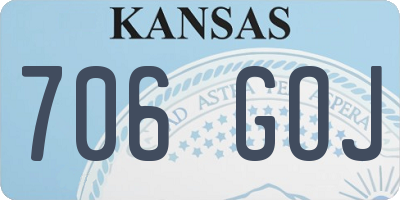 KS license plate 706GOJ