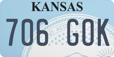 KS license plate 706GOK