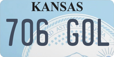KS license plate 706GOL