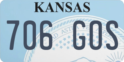 KS license plate 706GOS