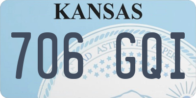 KS license plate 706GQI