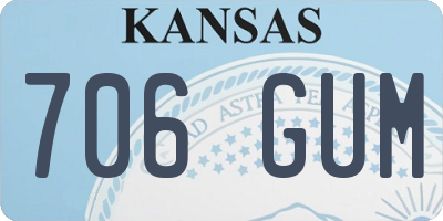 KS license plate 706GUM