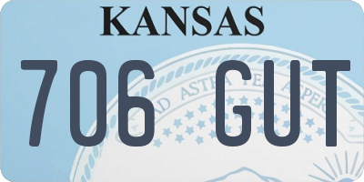 KS license plate 706GUT