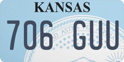 KS license plate 706GUU