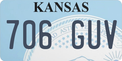 KS license plate 706GUV