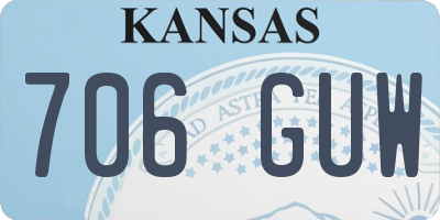 KS license plate 706GUW