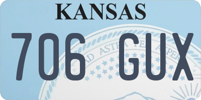KS license plate 706GUX