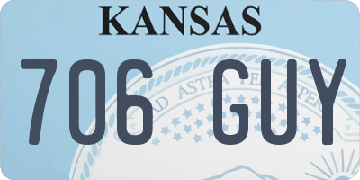 KS license plate 706GUY