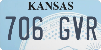 KS license plate 706GVR