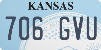 KS license plate 706GVU