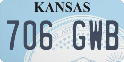 KS license plate 706GWB