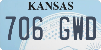 KS license plate 706GWD
