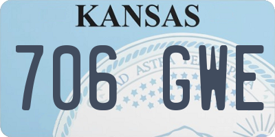 KS license plate 706GWE