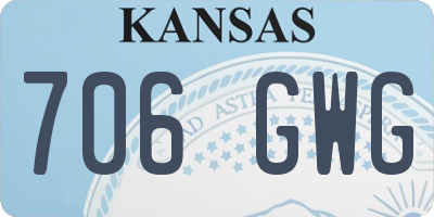 KS license plate 706GWG