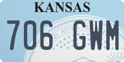 KS license plate 706GWM