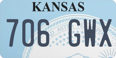 KS license plate 706GWX