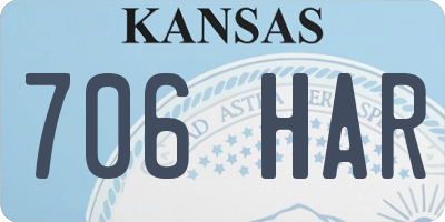 KS license plate 706HAR