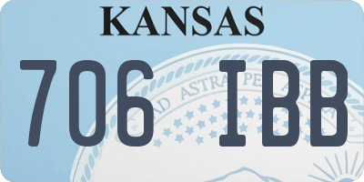 KS license plate 706IBB