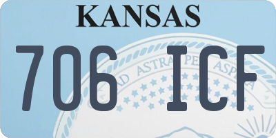 KS license plate 706ICF