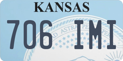 KS license plate 706IMI