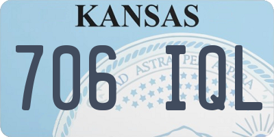 KS license plate 706IQL