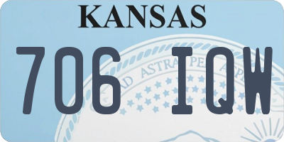 KS license plate 706IQW