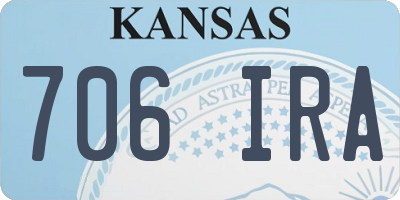 KS license plate 706IRA