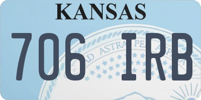 KS license plate 706IRB