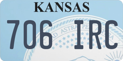 KS license plate 706IRC