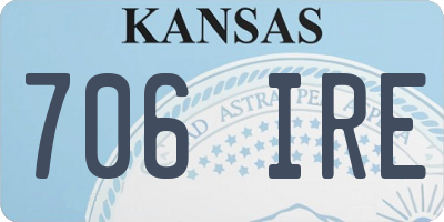 KS license plate 706IRE