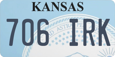 KS license plate 706IRK