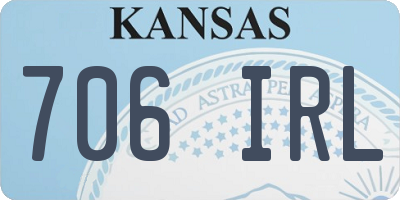 KS license plate 706IRL