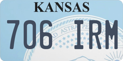 KS license plate 706IRM
