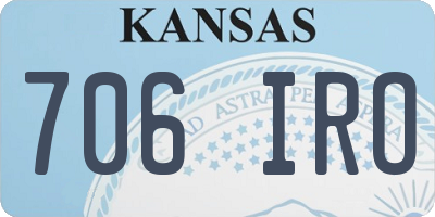 KS license plate 706IRO