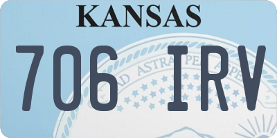 KS license plate 706IRV
